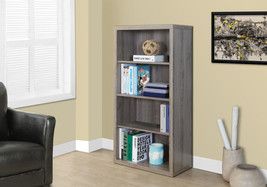 48" Dark Taupe Wood Bookcase - $4,967.44 MXN