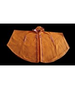 Burnous, Gorgeous Orange Hand-embroidered Wrap Coat with purple, Wool mi... - £212.65 GBP