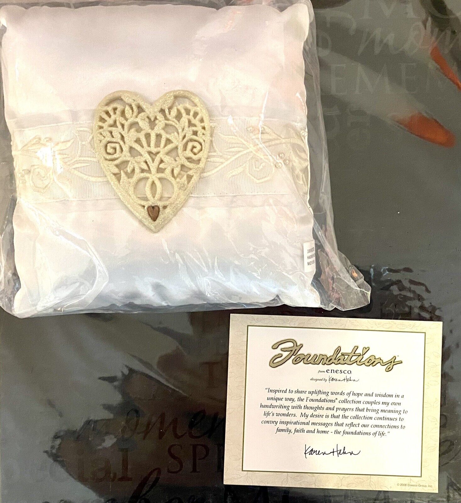 Primary image for Enesco Foundations Artistic Design Ring Bearer Wedding Pillow By Karen Hahn 7x7