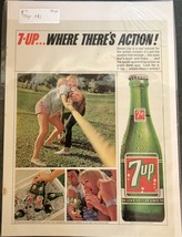 Vintage 1965 Print Ad 7-Up Soda Tug Of War &quot; Where&#39;s There&#39;s Action&quot; Poster Art - £6.04 GBP