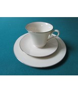 Lenox China Trio Cup Saucer Special Patter Silver Rim And Plate Princess... - $63.62 CAD