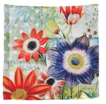 Handcrafted ~ WISH ~ Floral ~ 17.5&quot; x 17.5&quot; ~ Walter Robinson Print Pillow Cover - £22.34 GBP
