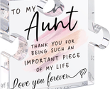Aunt Gifts from Niece - Unique Aunt Birthday Acrylic Puzzle-Shaped Plaqu... - $25.17