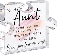 Aunt Gifts from Niece - Unique Aunt Birthday Acrylic Puzzle-Shaped Plaque Desk D - £20.29 GBP