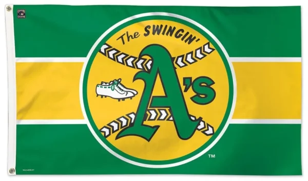 Oakland Athletics Retro 3×5 Flag – Swingin’ A’s Throwback Design - $18.00