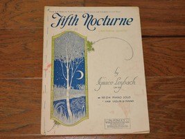 Fifth Nocturne Sheet Music 1919 RARE Piano Solo for Left Hand J. Leybach... - $24.74