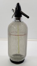 B) Vintage Seltzer Soda Siphon Barware Chainmail Wire Mesh Glass Bottle - £38.69 GBP