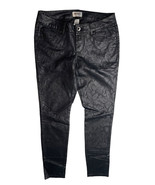 Juniors Mudd Black Faux Leather Coated Lace Look Skinny Jeans Pants Size 9 - $16.82