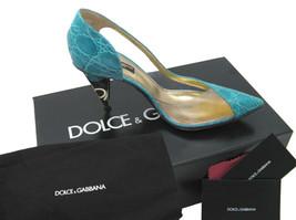 NEW Dolce &amp; Gabbana Genuine Alligator Shoes (Heels)!  US 10 e 40   *AQUA BLUE* - £430.00 GBP