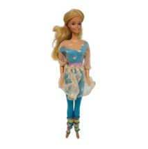 Vintage 1970's Mattel Barbie Doll Long Blonde Hair Wearing Blue Jumper Outfit - $23.75