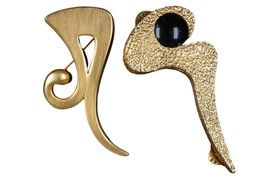 Vintage Modernism Givenchy and Lee Wolfe high end gold tone pins - £138.82 GBP