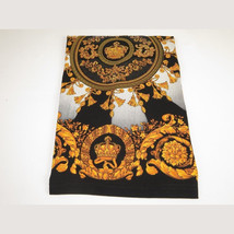 Men LAVERITA European Fashion Crew Shirt Rhine Stones Crown Florals 12089 Black image 5