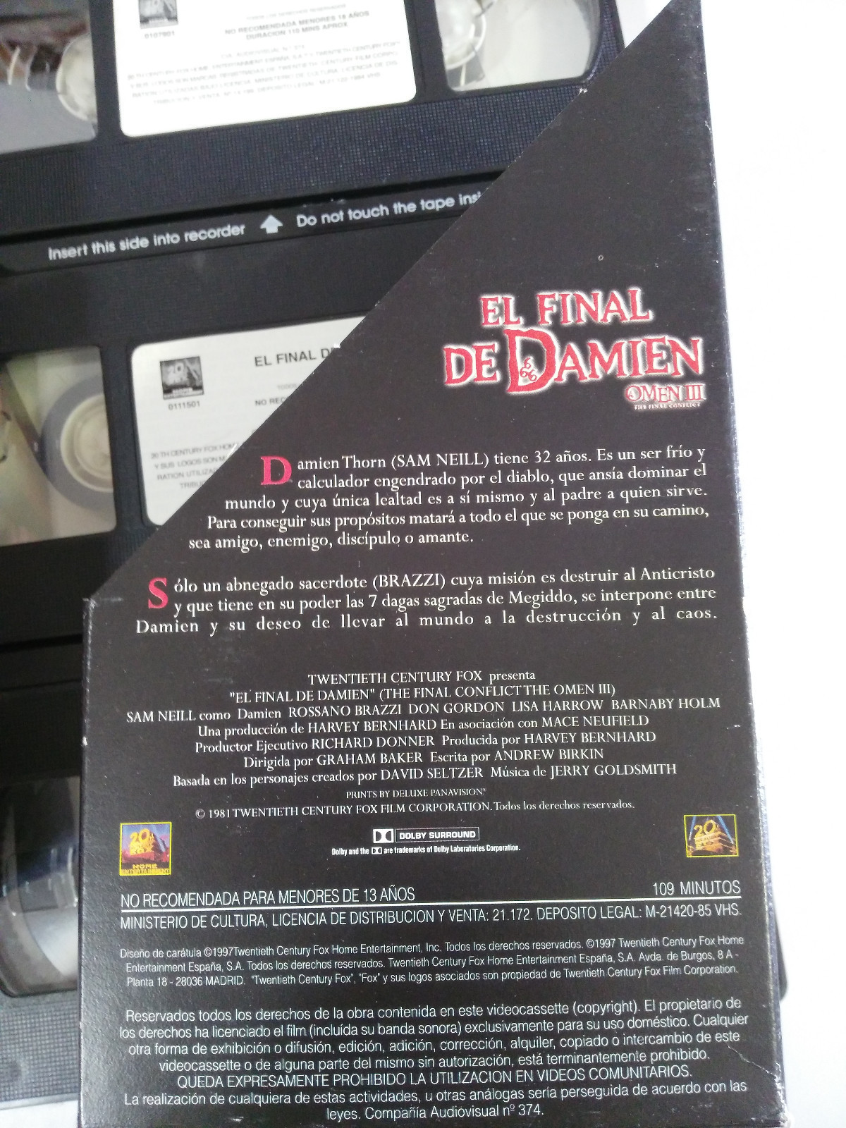 La Prophecy 666 The Omen La Trilogia 3 X VHS Horror Edizione 20 Anniversario T2 Item image 6