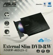 Asus - SDRW-08D2S-U - USB 2.0 8X DVD/ Burner +/- Rewriter External Drive - Black - £57.94 GBP