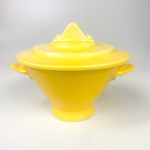 Vintage Homer Laughlin Harlequin Yellow Covered Sugar Bowl Closed Handles - £15.19 GBP