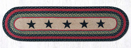 Earth Rugs OP-238 Black Stars Oval Patch Runner 13&quot; x 48&quot; - £38.83 GBP