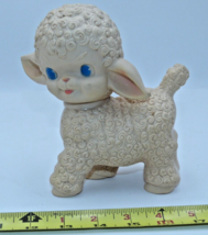 Vintage 1955 Sun Rubber Co. Lamb Sheep Toy Doll Head Turns - $27.72