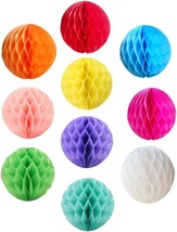 10pcs 6inch Paper Honeycomb Paper Pom Poms Decorative Tissue Paper Flower Colorf - £18.78 GBP