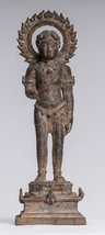 Antik Indonesische Stil Bronze Javanese Devotee Von Buddha Statue - 27cm/27.9cm - $1,815.88