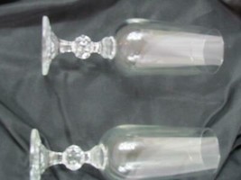 Lot of 2 Mikasa Crystal Footed Clear Cut Stem 6 7/8&quot; Champagne - £7.43 GBP