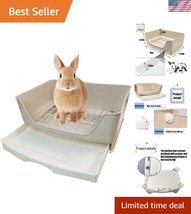 Durable Brown Litter Box for Rabbits, Guinea Pigs &amp; Ferrets - Easy Clean... - $40.50