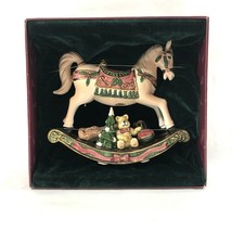 Christmas Carousel Rocking Horse Figurine Ceramic Classic Traditions 9&quot; NEW - £25.96 GBP