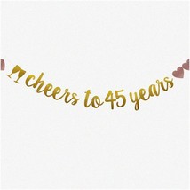 Golden Milestone Celebration Banner - Effortless 45th Birthday &amp; Wedding Anniver - $27.71