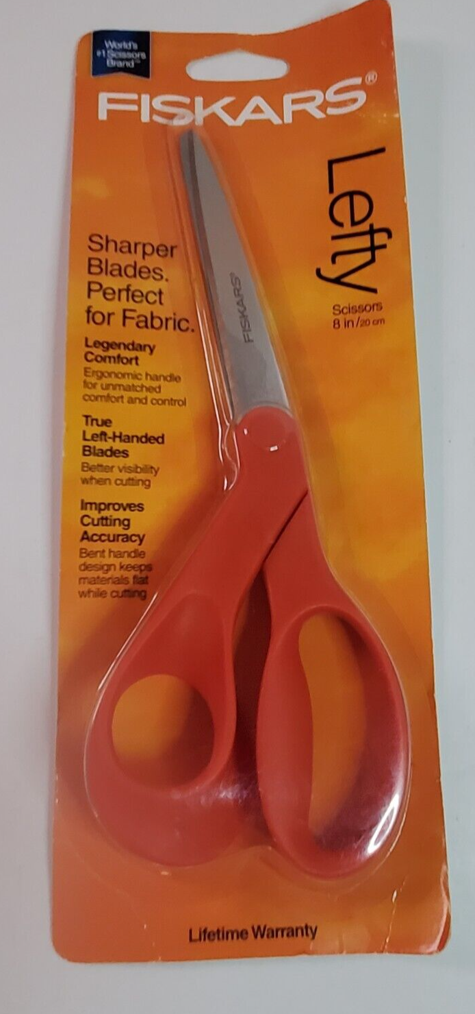 Fiskars Lefty Left-Handed Scissors for Fabric Orange Ergonamic Handle 8in/20cm - $21.73