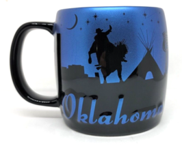 AMERICAWARE Coffee Cup Mug OKLAHOMA 20017 24 oz Oversize Metallic Blue B... - £11.81 GBP