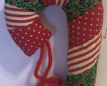 Cloth Candy Cane Christmas Decoration Ornament - £5.53 GBP