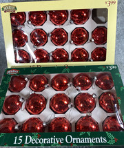 Set Of 2 Vtg  Holiday Seasons Glass Christmas Ornaments 15 pack Red. Made In USA - £15.68 GBP