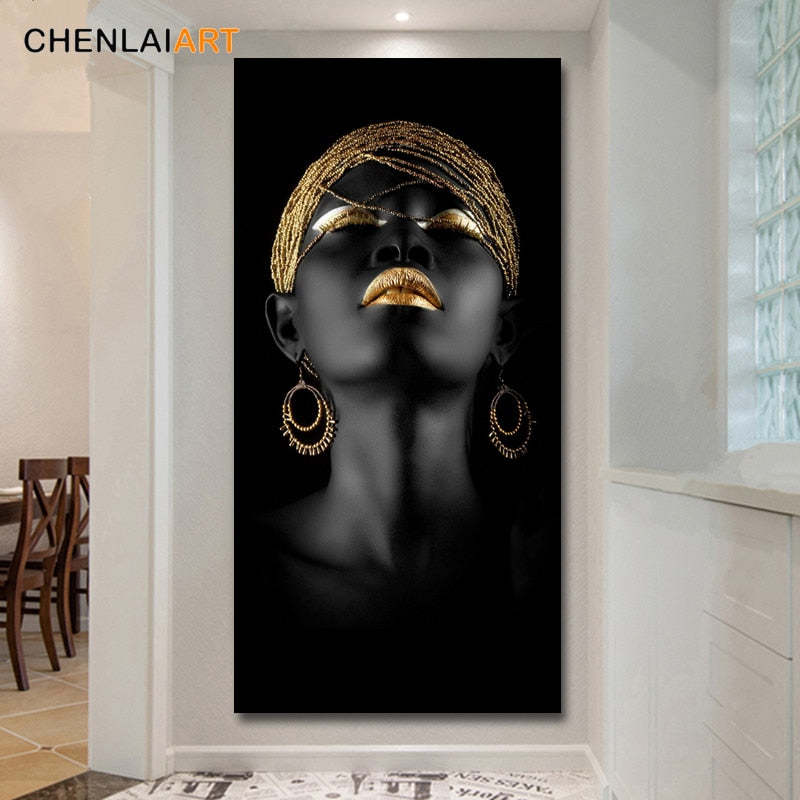 HQ Canvas Print Modern Black Woman Model Wall Art Decoration