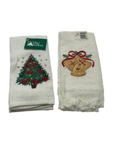 Vtg. Hand Guest Finger Tip Towel Holiday New with Tags Lot of 2 Cloth Ch... - $21.80