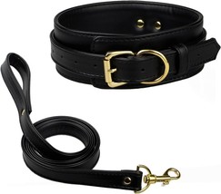 Leather Collar for Dogs, Adjustable Soft Pet Collar with Alloy Buckle Heavy Duty - £15.45 GBP