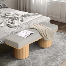 Grey Boucle Upholstered Bench: Contemporary Style - $4,203.25 MXN
