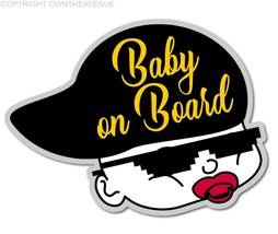 Baby on Board Safety Funny Cartoon Joke JDM Minivan SUV Vinyl Decal Sticker 4&quot; - £3.12 GBP