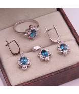 Divine Handmade Natural London Blue Topaz Jewelry set in 925 Sterling Si... - £75.46 GBP