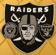 3 LAS VEGAS OAKLAND RAIDER NATION PATCH NFL PATCHES FOOTBALL JERSEY HELMET - £28.30 GBP