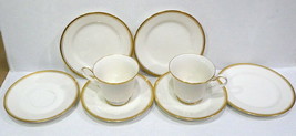 Noritake China Viceroy 7222 Gold Trim LOT Ivory Cups Bread and Saucer Plates - £14.99 GBP