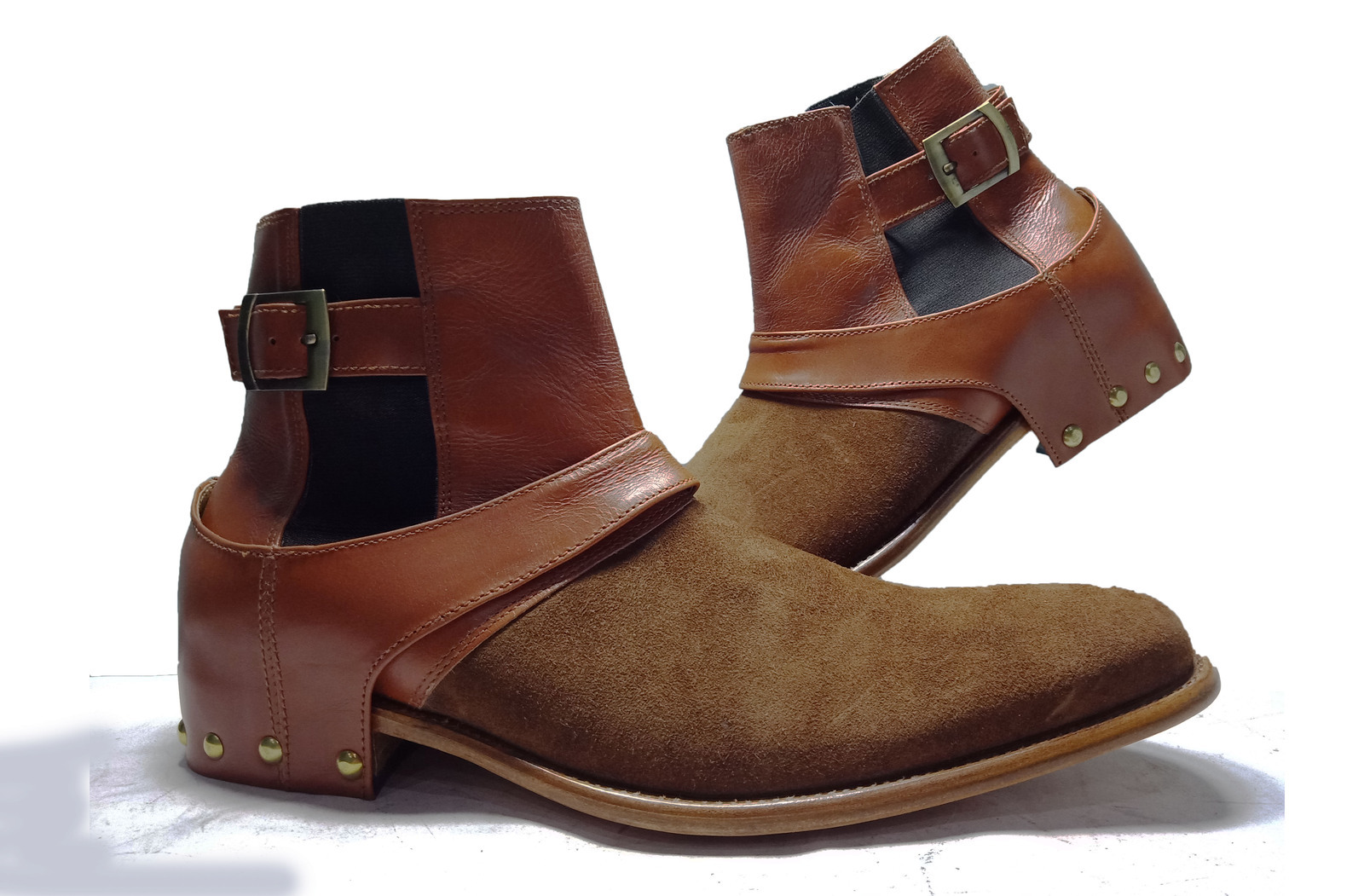 Multi Color High Ankle Rounded Toe Suede Leather Handmade Jodhpur Men Boots - $159.99 - $219.99