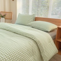 Nsnlgsgc Queen Comforter Set, Sage Green Gingham, 1 Comforter, 2 Pillowcases - £47.77 GBP