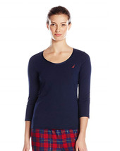 Nautica Ladies Sleepshirt Scoop Neck Solid Navy Blue Size XS - $19.99