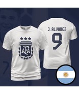  Argentina  Alvarez Champions 3 Stars FIFA World Cup 2022 White T-Shirt  - $41.01 CAD+