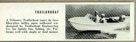 1960 Magazine Photo Trailorboat 14&#39; Super Deluxe Fiberglass Boats Mercur... - $8.33