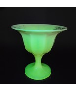Antique Vintage Fenton Hand Painted Uranium Custard Glass Pedestal Compo... - €25,47 EUR
