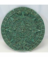 Vintage 60&#39;s Mayan Aztec Sun Calendar Malachite Composite Wall Art Hangi... - $2,020.61 MXN
