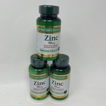 3 Pack Nature's Bounty Zinc 50mg Immune Support 100 ct Ea Supplement Exp 03/25 - $26.17