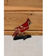 Vintage Faux Stained Glass Cardinal Bird Figurine - $15.43