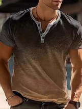 Men&#39;s Full Size Button Detail Short Sleeve Polo Plus Size - $32.49