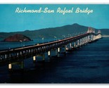 Richmond San Rafael Bridge San Francisco California CA UNP Chrome Postca... - £2.33 GBP